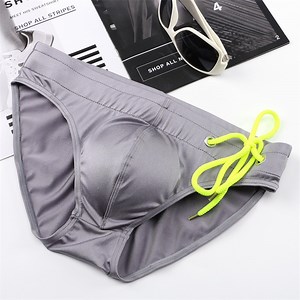 [Hot Item] Mens Swim Briefs Sexy Push up Cup Low Waist Drawstring Padded Swimwear