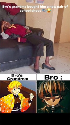 My Grandma's Idea of School Shoes | Zenitsu — Demon Slayer KNY #relatable #memes #anime