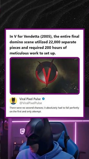 V for Vendetta 2005 Domino Scene Took 22000 Pieces and 200 Hours to Set Up