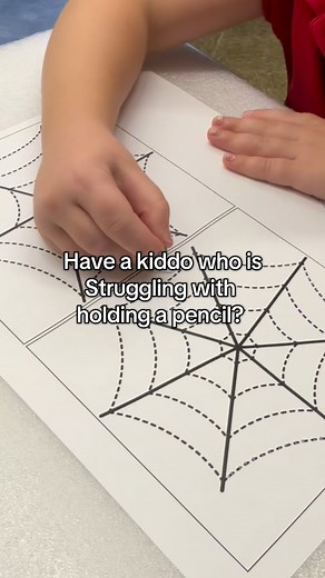The push pin is so small, they literally CAN’T use a full fist grip, so they have to adapt! This is one of my favorite tricks to get kiddos to practice proper pencil grasp (and they always feel so grown up using a sharp tool like a push pin!) #handwriting #prek #magictrick #spiderweb #makelearningfun | Bee Yourself Early Learning