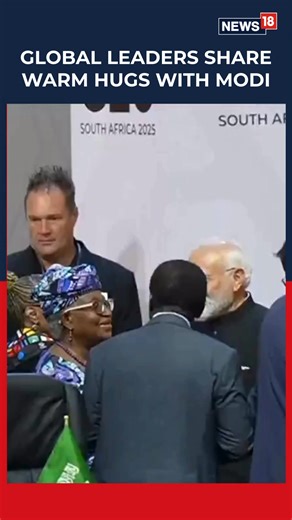 34K views · 1K reactions | #WATCH | PM Modi greets global leaders in Johannesburg with warm hugs, marking strong diplomatic ties and friendly exchanges at the G-20 Summit. #G20Summit #PMModi #Johannesburg #SouthAfrica #WorldLeaders #Diplomacy #GlobalSummit #IndiaAtG20 #BreakingNews #InternationalRelations | News18 | Facebook