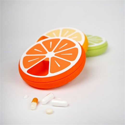 Citrus Loop Pill Organizer | 3D Printed Fruit-themed Travel Case & Vitamin Box - Etsy Canada