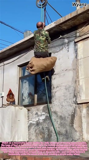 DIY Tire Pulley Lift: Smart Farm Tool for Hauling Heavy Loads