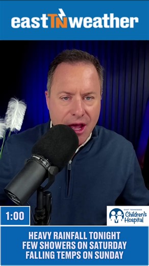 Latest forecast - 6:30pm Friday Another low pressure will move through tonight bringing us more rain. Then a cold front swings through and drops our temps on Sunday. Next week another storm brings us colder air and maybe a chance for snow. Your evening update is sponsored by: East Tennessee Children's Hospital | East TN Weather