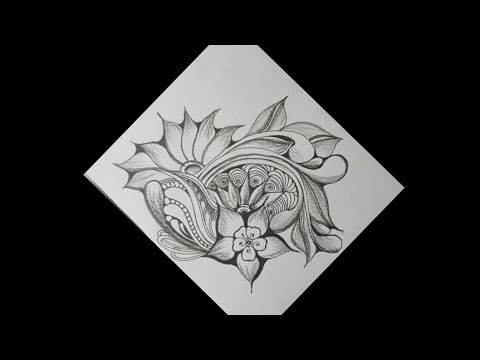 Easy Flower Drawing //Basic Zentangle Flower// Easy Line Art Design