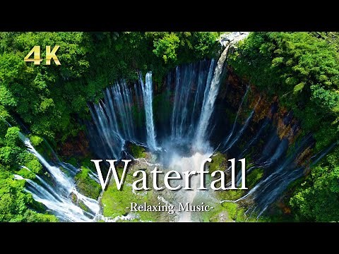 4K 世界の最も美しい滝【リラックス音楽】大自然の絶景＆ドローン映像｜Waterfall