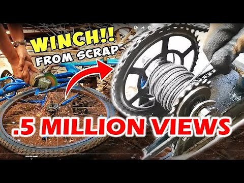 [DIY] how to make Hand Winch from scrap bicycle !! #creative #scratch #winch