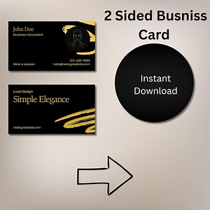 Luxury Business Card Template Canva | Black Gold Elegant Business Card | Modern Minimal Design | Editable Digital Download - Etsy