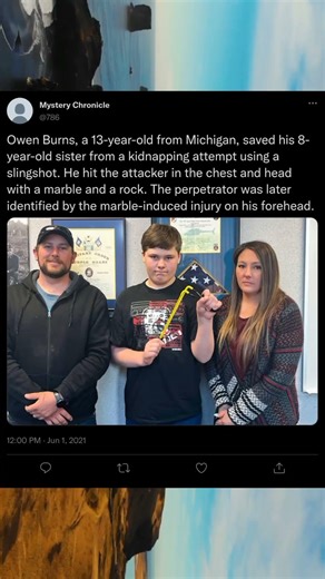 Kidnapper got hit. By a kid.#slingshot#brave#viral