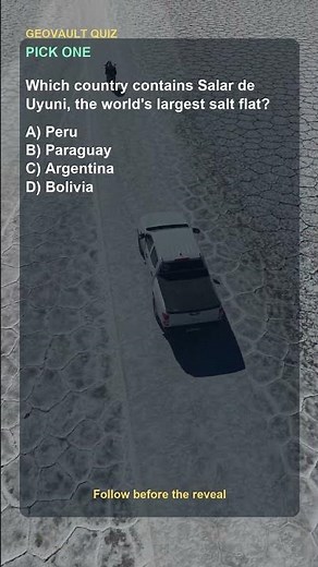 Which country contains Salar de Uyuni #trivia