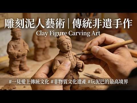 雕刻泥人藝術｜傳統非遺手作Clay Figure Carving Art#handmade #culture #youtubeshorts