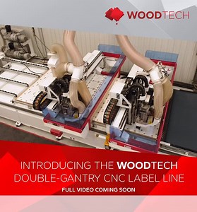 🚀 Teaser Alert: Double the Gantries. Double the Output. 🚀 Here’s a quick glimpse at one of the most powerful CNC solutions now available through Wood Tech, the Double-Gantry CNC Label Line. Featuring two independent gantries that can work in sync or separately, this machine delivers twice the efficiency, making high-volume drilling, grooving, routing, and shaping faster and more precise than ever. Whether you’re looking to scale up production or streamline your workflow, this system is enginee