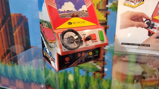 A bunch of new Sega mini arcade machines are inbound, and the Outrun cabinet's tiny steering wheel has my heart racing