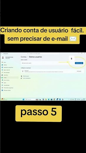 👤 Criar novo usuário no Windows 11 (rápido#dicaswindows11 #computador #notebook