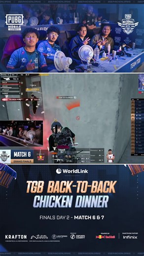 Back-to-back. TGB takes Chicken Dinner in Match 6 & 7. 🔥 Momentum is real… are we looking at the champions? 👀 Watch Grand Finals Live | 14:00 GMT 5:45 📺 PUBG MOBILE Esports South Asia 📺 PUBG MOBILE Nepal Official #PUBGMOBILE #PUBGMESPORTS #2026PMNC #PMNCSouthAsia #RoadToPMGO