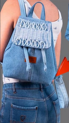 Mini backpack from old jeans easily! Miarti👜✂️