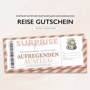 Personalisierter Gutschein Reise Ticket PDF Download Ausflug Reise Gutscheinkarte Bearbeitbare Gutscheine Zum Ausdrucken Zum Ausfüllen - Etsy.de