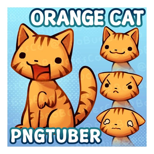 Orange Cat Pngtuber | Ready to Use Reactive Veadotube Model for Streaming - Etsy UK