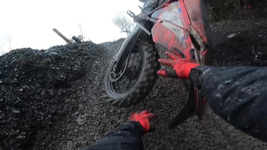 Exciting Enduro Cross Crash in the Welsh Valleys