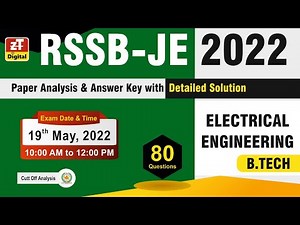 RSMSSB- JEN 2022 Solution & Answer Key | ELECTRICAL(B.Tech) Technical | 19 May 22 | Expected CUT-OFF