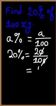 📘 Learn How to Calculate 20% of 100xy (Step by Step!) #maths #mathtutorial #percentage