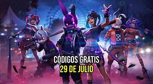 Free Fire: códigos de HOY, lunes 29 de julio para canjear recompensas GRATIS