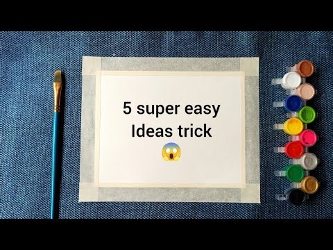 Easy poster colour painting/5 super easy painting ideas/easy poster colour trick 😱 and techniques