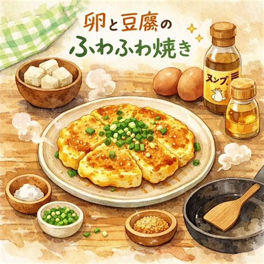 フライパン1枚】混ぜて焼くだけ！卵と豆腐のふわふわ焼き｜体にやさしい簡単ごはん
