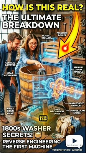 ​Reverse Engineering The First Washing Machine#CoreEngineeringAI #Shorts #TechHistory#usa#ytshorts