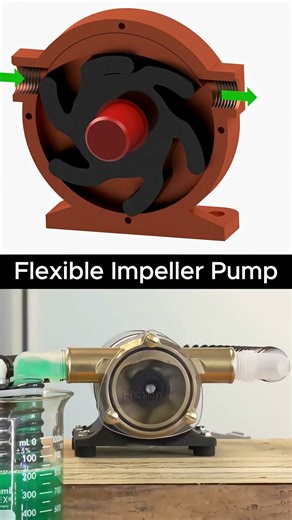 Flexible Impeller Pump 3D Animation & Working Principle #mechanic #automobile #machine