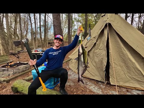 2 Days Hot Tent Camping, Fishing at a Remote River!
