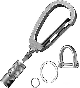 Titanium Carabiner Keychain Clip,Detachable Swivel Key Clip,Car Key Chain Men Key Ring Holder