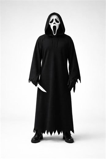 Ghostface Costume Halloween Horror Robe Mask Outfit, Scary Killer Cosplay Costume. - Etsy