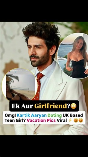 UPDATES 🗞️ on Instagram: "Kartik Aaryan’s recent beach photos sparked viral dating rumours with a “mystery girl,” identified online as UK-based Karina Kubiliute. Social media users claim matching beach pics and an Instagram follow/unfollow fuel speculation she may be 17, leading to backlash though nothing’s officially confirmed. Kartik Unfollowed her after Photos went viral Follow @officialkhabri__ for more ✨"