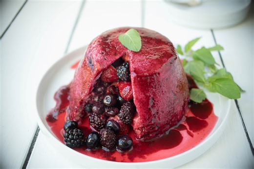 British berry summer pudding
