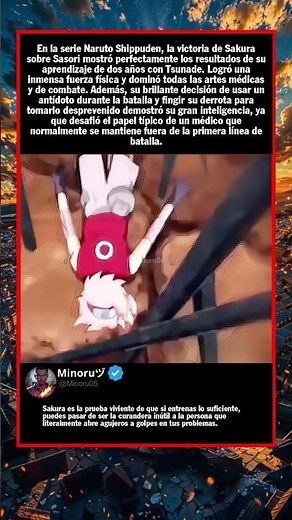En la serie Naruto Shippuden, la victoria de Sakura sobre Sasori mostró perfecta...