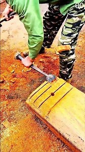 Chisel refines beam for intricate Japanese joinery fit.