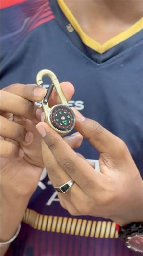 Mini Survival Tool 🧭 Compass + Thermometer in Keychain! #trending