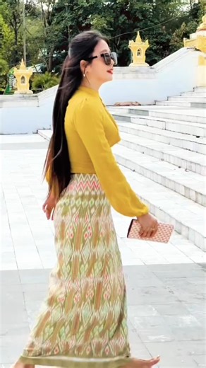 ဘုရားသွားတဲ့မြန်မာမလေးအလှ #design #traditionalcloth #fashiondesign