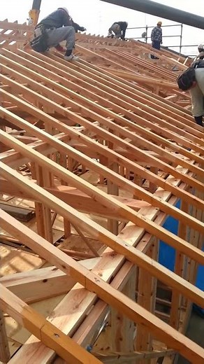 新築工事の棟上です！屋根 垂木取付編－１【㈱弟子丸建設 二代目】建方 建家 上棟