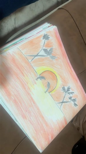 Easy Dolphin Sunset Drawing 🌅🐬 | Oil Pastel #shorts #art #sunsetart sunsetart #oilpastel