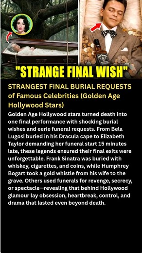 STRANGEST FINAL BURIAL REQUESTS of Famous Celebrities (Golden Age Hollywood Stars) #shorts