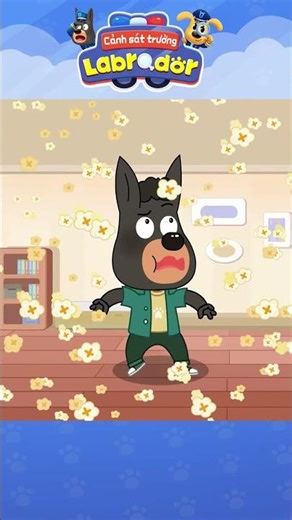 Bé ngoài hành tinh tạo cơn bắp rang #canhsattruonglabrador #hoathinhthieunhi #shorts #youtubeshorts