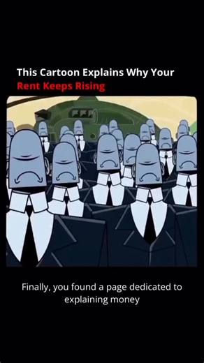 Entrepreneur | Startup | Business on Instagram: "This cartoon explains why your rent keeps rising, and it does it better than a thousand spreadsheets ever could. In a few simple frames, it shows a system where housing slowly stops being a place to live and starts being a financial product. Homes turn into assets, rents turn into revenue streams, and people turn into line items. The result feels personal, but the cause is structural. At the center of the story is supply and demand, but not the ki