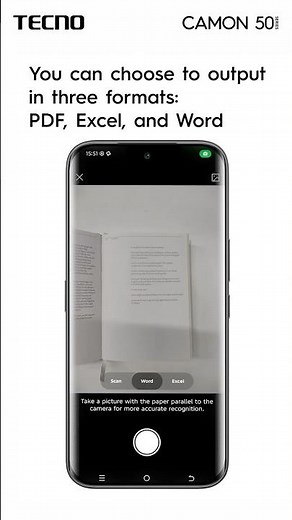 How to Convert Pictures to PDF/Excel/Word Files on CAMON 50 Series