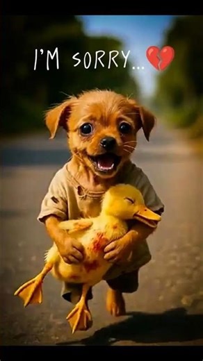 He Lost Everything Until He Found Him 🦆💔 #shorts #animals #dog #duck