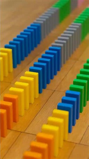 Mixed Color Domino Topple - 1 to 100 #shorts #dominos #shortsfeed #shortsvideo #domino