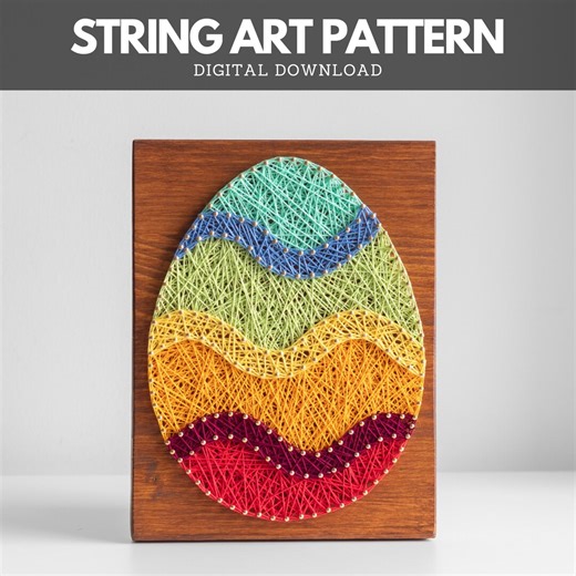 String Art Pattern - Easter Egg Template - Etsy