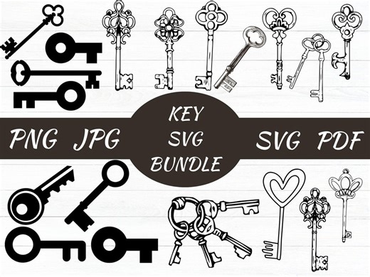 Vintage Key SVG Bundle, Magic Key Clipart (digital Files) - Etsy