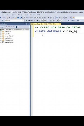 Crear una base de datos mediante comandos en SQL Server #windows #desarrollobackend #sqlserver